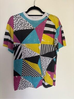 Men's Short Sleeve Geometric Print Tee - Multicolor